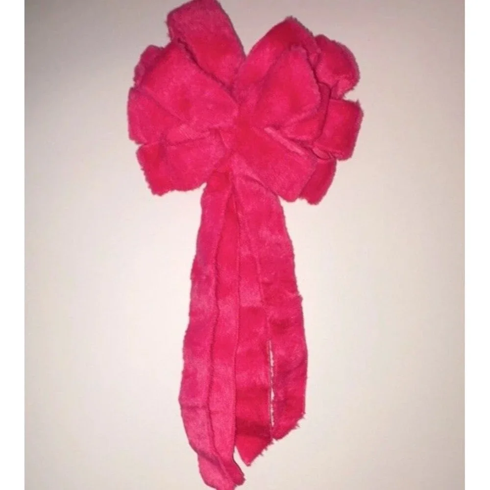 Celebrate It Christmas Pink Bow Tree Bow Decoration 1pc - Faux Fur